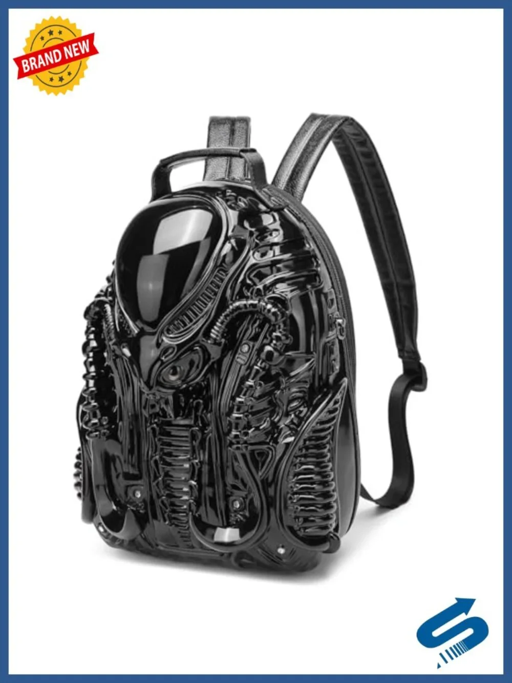 Xenomorph Alien Backpack Shoulder Bag for Men Women PVC Material, Detachable